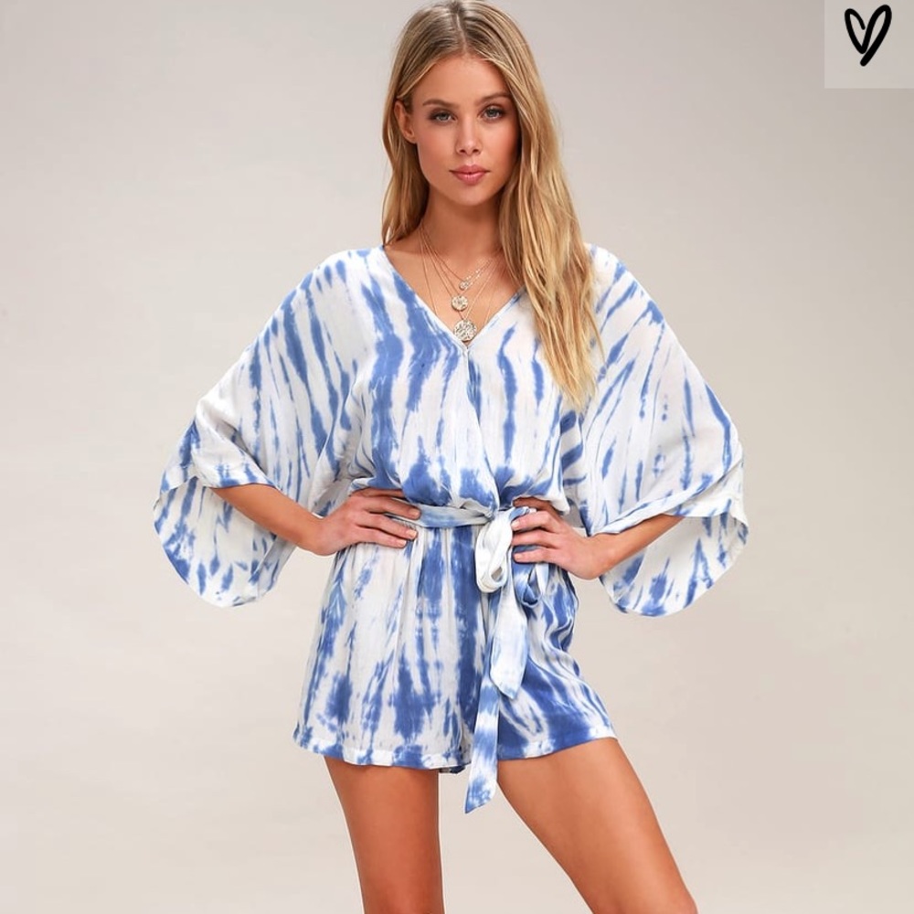 Seaside Gale Blue Tie-Dye Romper
Lulus